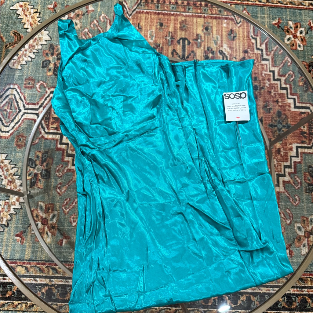 Topshop Racer Neck Maxi Dress With Dropped Cowl Back In Electric Blue